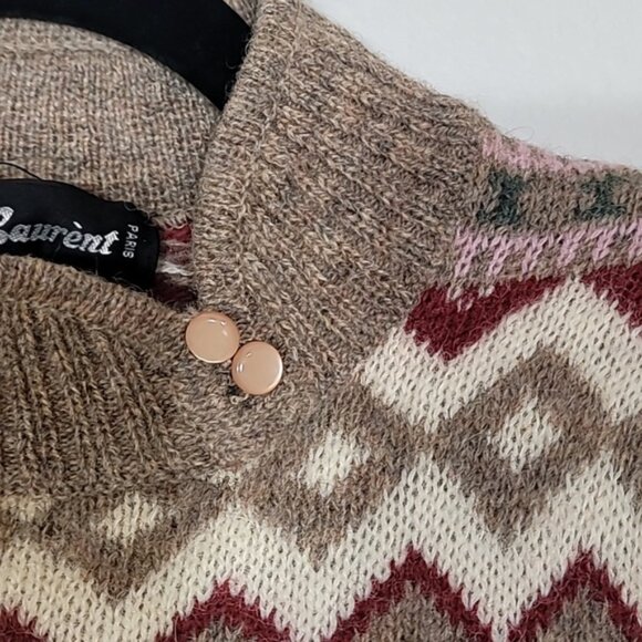 Daniel Laurent Womens 100% Shetland Wool Sweater Size S Fair Isle Scandi Nordic - Picture 4 of 12